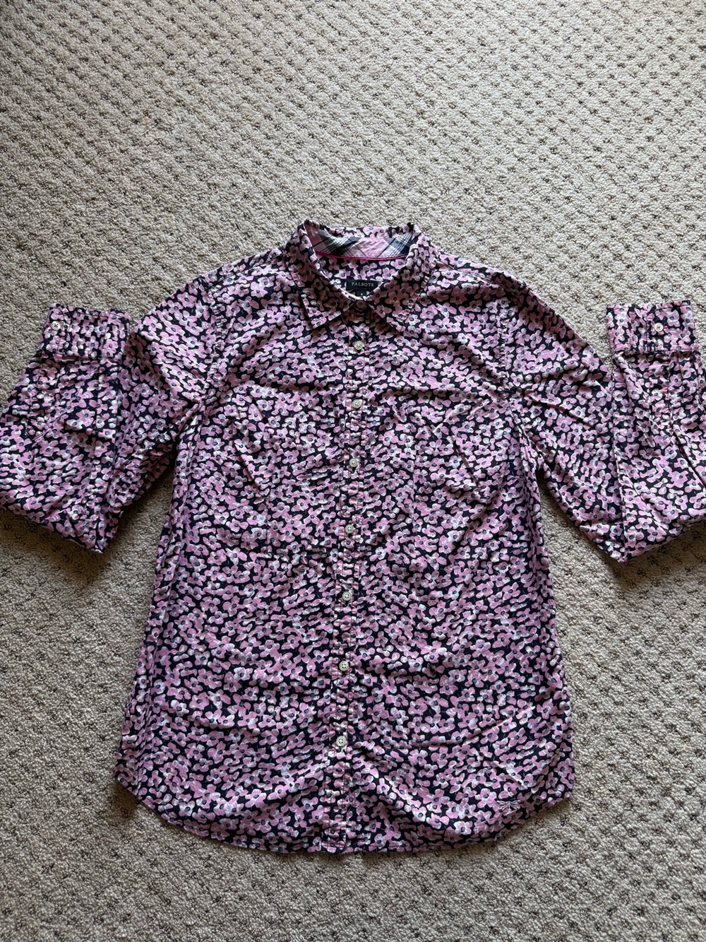 Talbots Women’s Pink Floral Button-Down Collared Shirt Size 8 - Picture 2 of 9